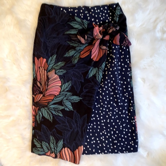 Anthropologie Dresses & Skirts - Anthropologie Maeve Floral Polka Wrap Midi Skirt